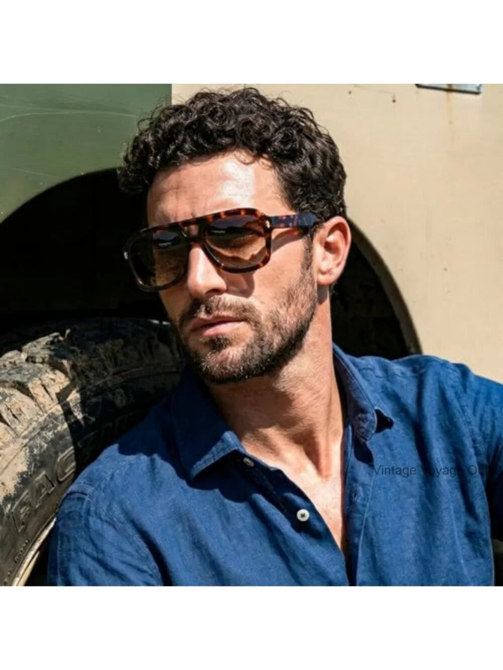 Retro Thick Aviator Sunglasses Oversized Square Pilot Chunky Shades